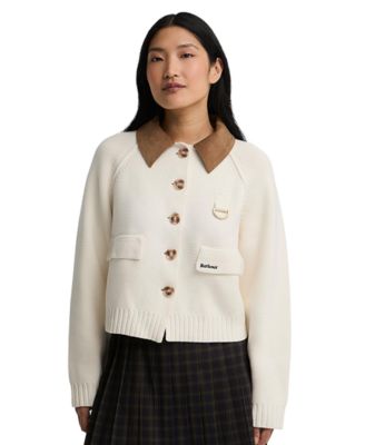 Barbour Женский укороченный кардиган Alverstone Kni с вельветовым воротником