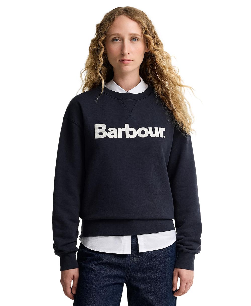 Barbour Women's Hartland Crewneck Long-Sleeve Embroidered-Graphic Sweatshirt