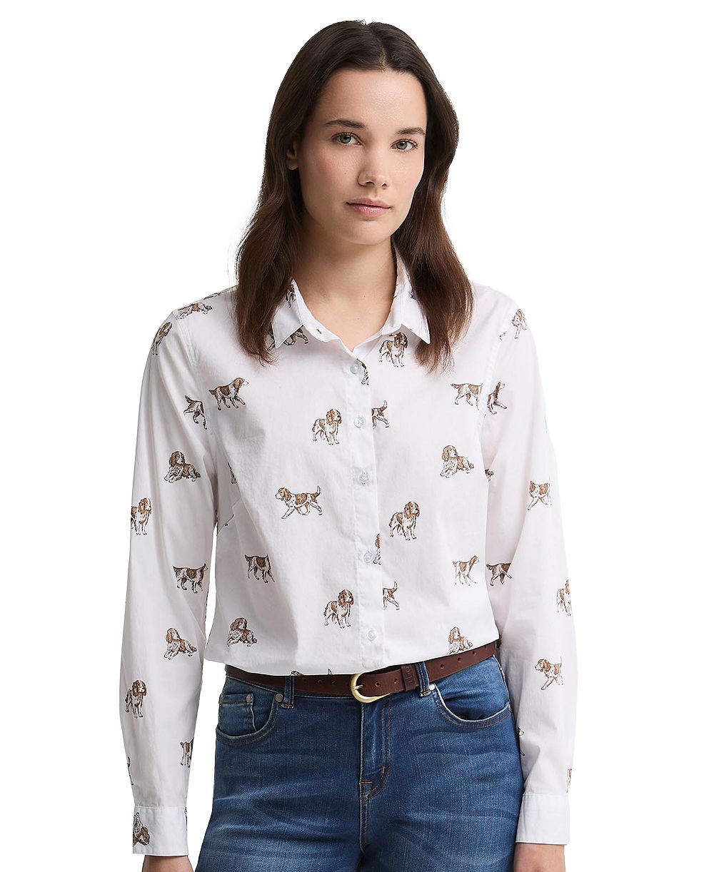 Женская рубашка Barbour Brambles Long-Sleeve Dog-Print Button-Down
