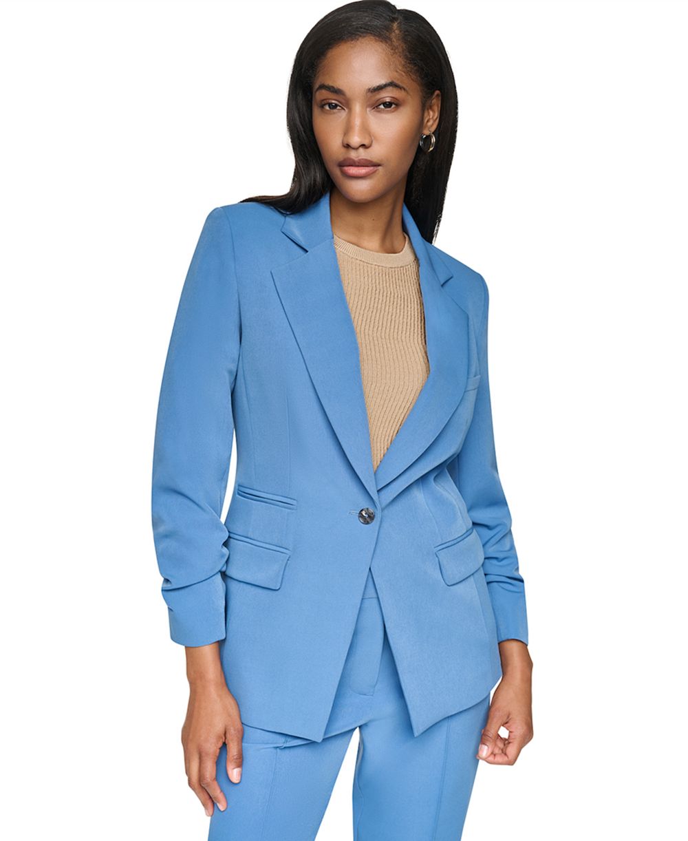 DKNY Women's Tech Tailoring 1-Button 3/4-Sleeve Blazer