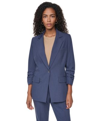 DKNY Women's Pinstripe 3/4-Sleeve Blazer