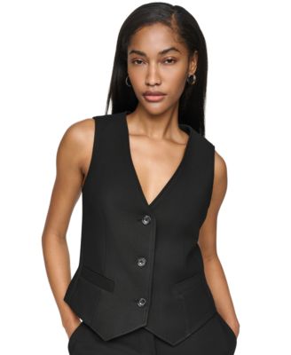 Женский жилет DKNY Double Weave V-Neck Fitted