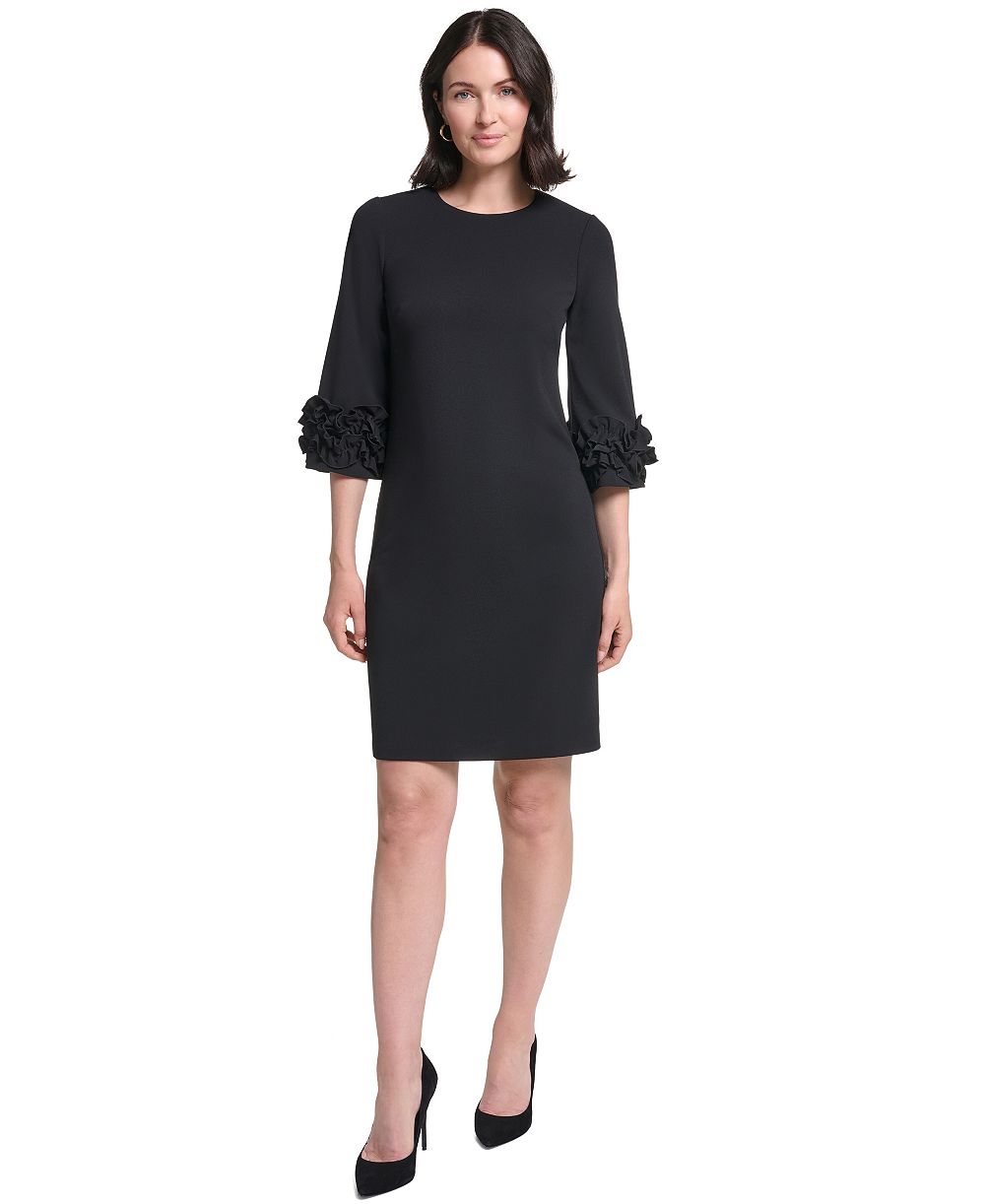 Платье Jessica Howard Petite Ruffle-Sleeve Jewel Neck