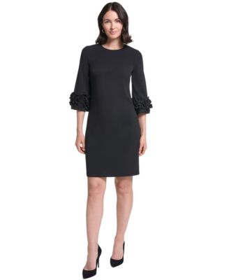 Платье Jessica Howard Petite Ruffle-Sleeve Jewel Neck