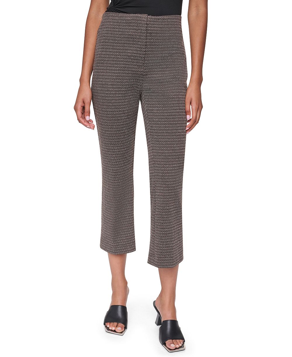 DKNY Брюки прямого кроя из жаккарда с ромбовидным узором, размер Petite