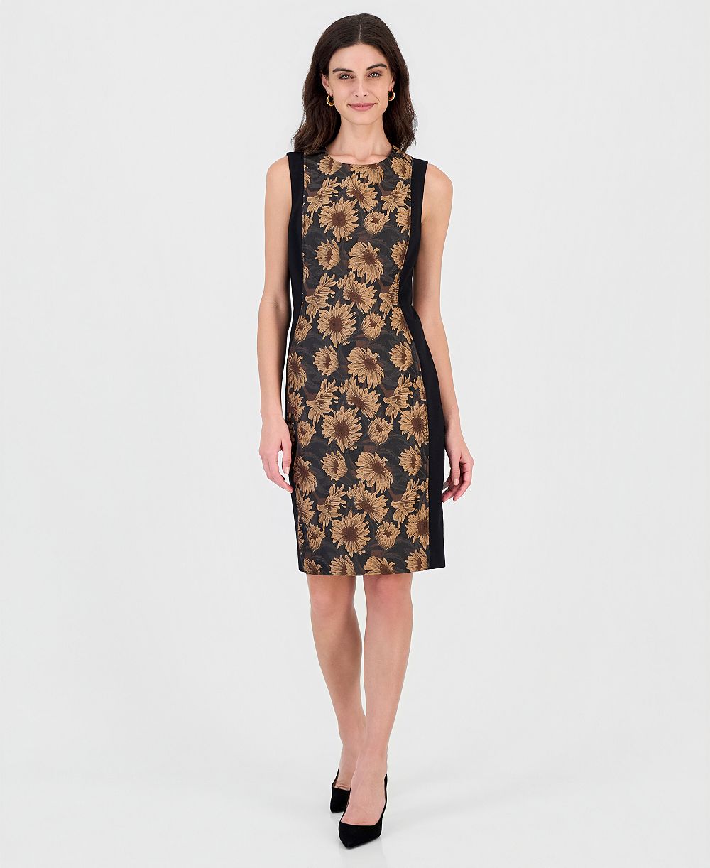 Kasper Women's Sleeveless Jacquard Sheath Dress
