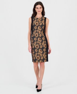Kasper Women's Sleeveless Jacquard Sheath Dress
