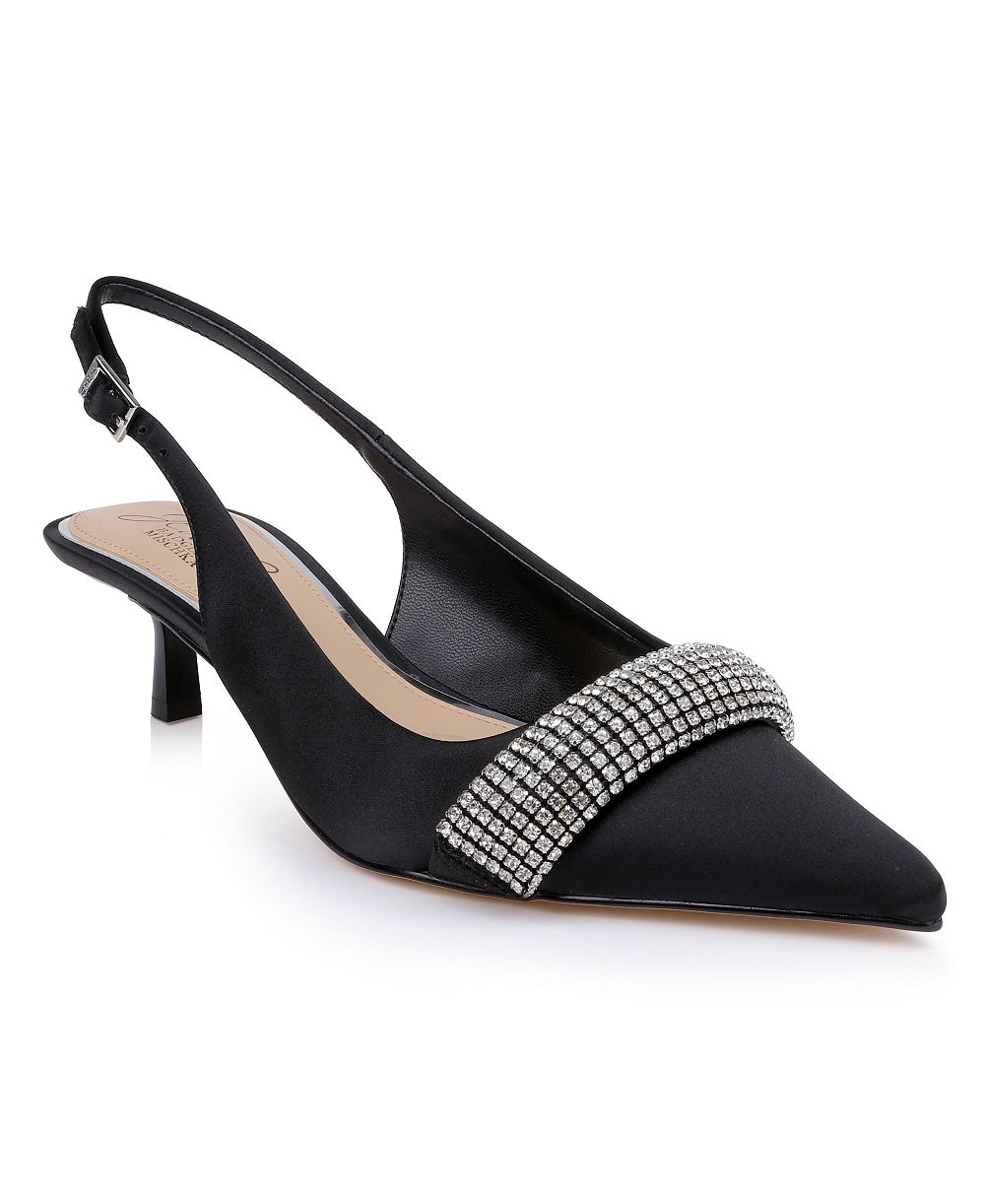 Jewel Badgley Mischka Women's Bibi Pointed-Toe Kitten-Heel Pumps
