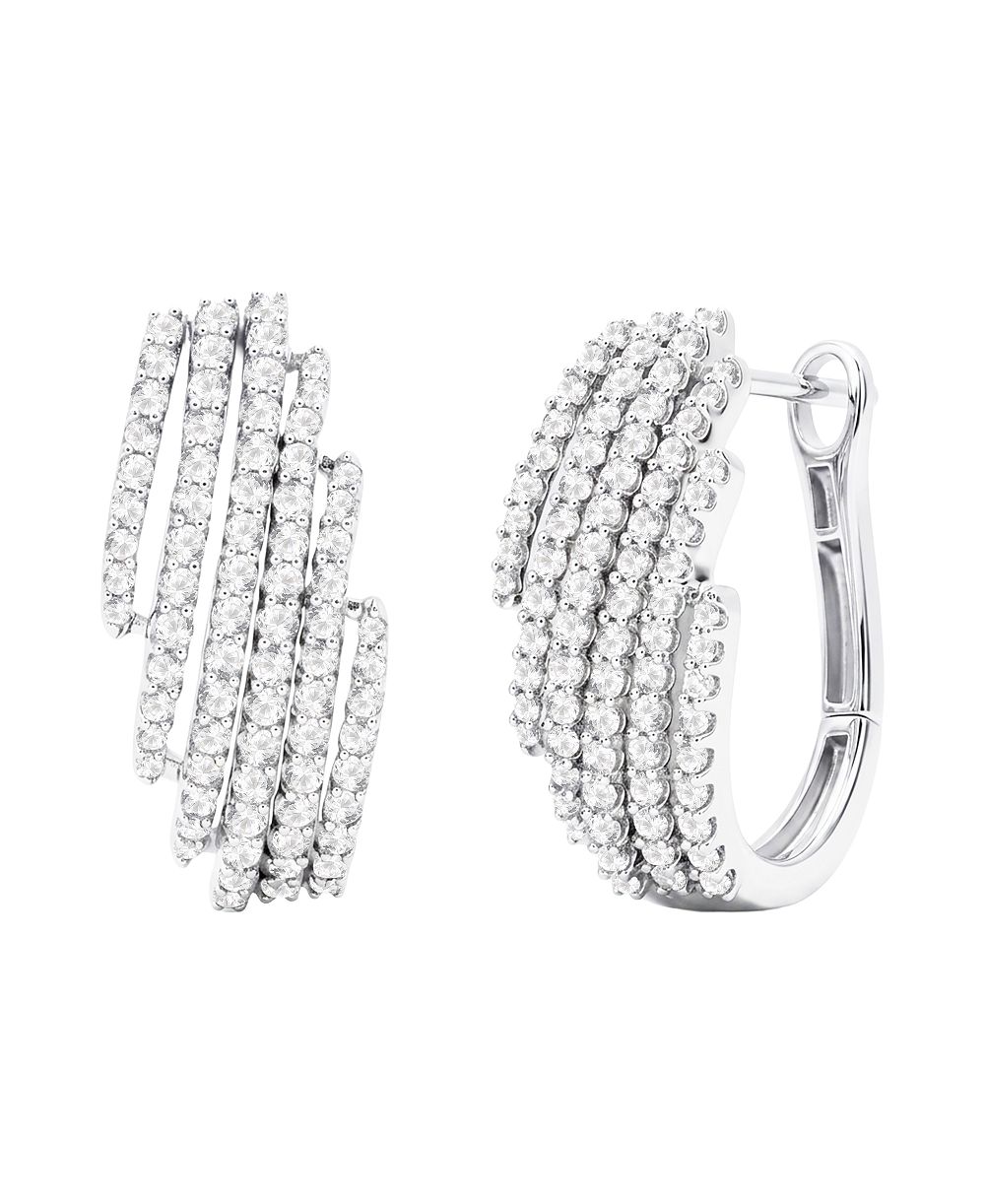 Серьги с бриллиантами Macy's в серебре