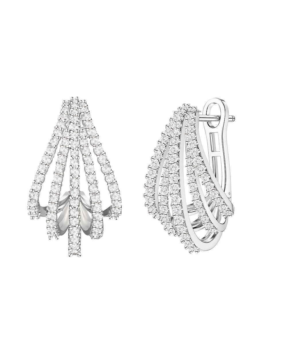 Серьги Diamond в серебряном цвете
