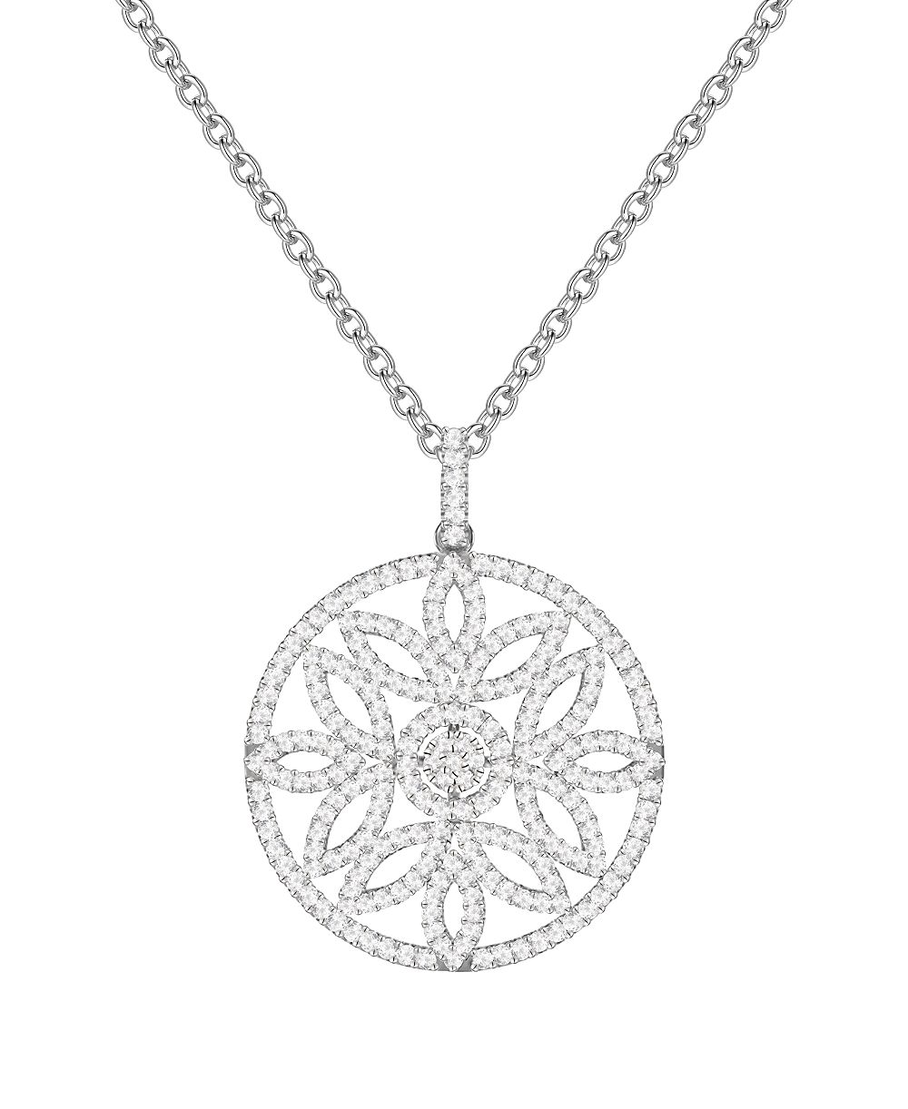 Macy's Diamond Pendant Necklace (1 ct. t.w.) in Sterling Silver
