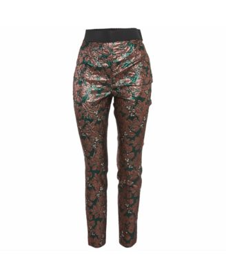 Pre-Owned Dolce & Gabbana женские брюки-клеш из металлического жаккарда