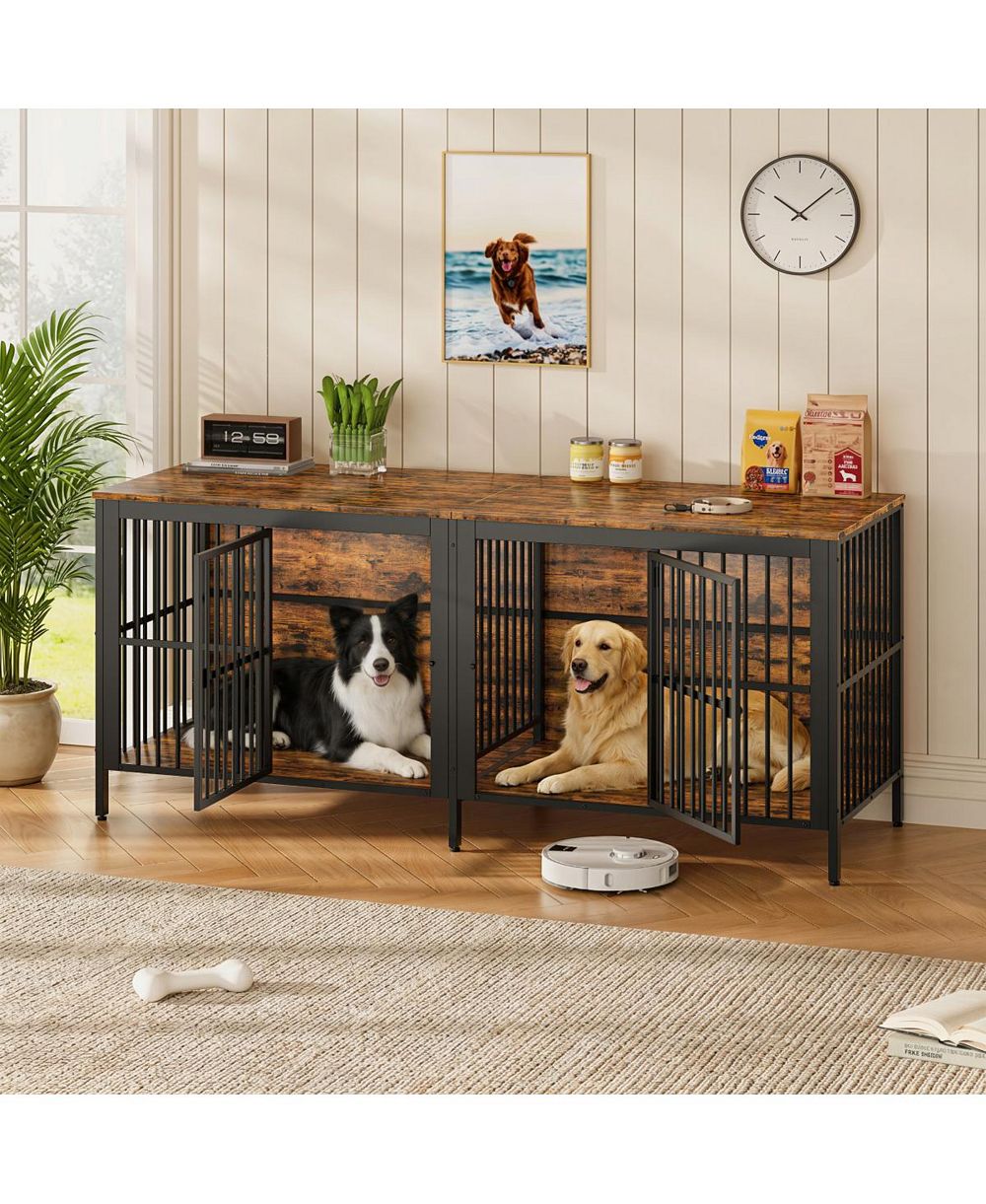 Стол-тумба и ТВ-стойка Streamdale Furniture 80'' Heavy-Duty 2-Door Dog Crate