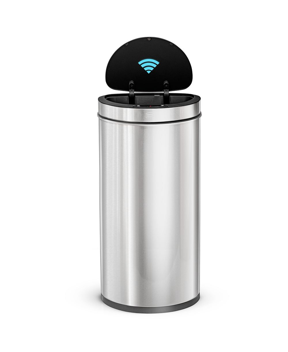 Home Zone Living 16 Gallon Motion Sensor Automatic Kitchen Trash Can with Liner-Free Stainless Steel 60 Liter Capacity