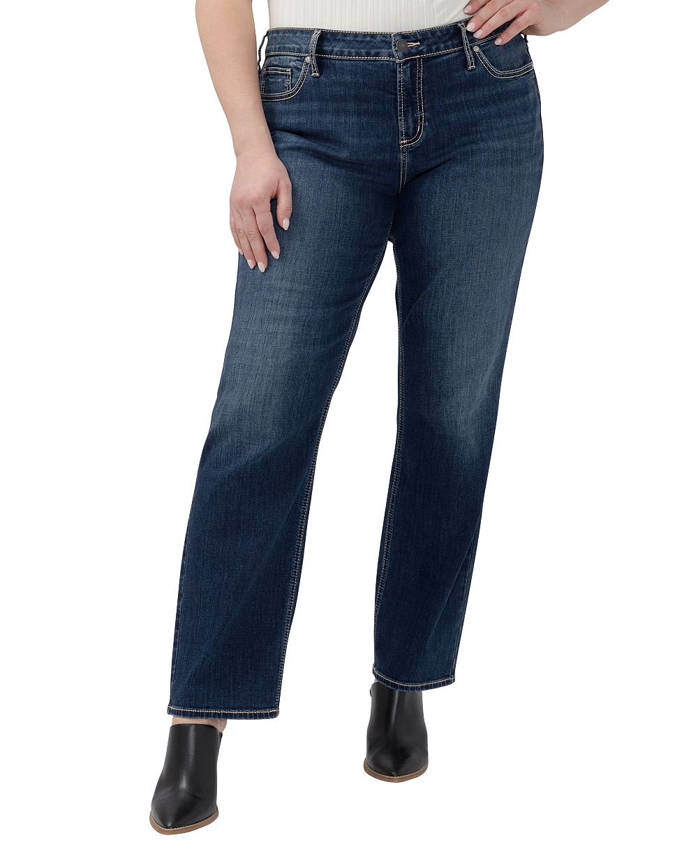 Silver Jeans Co. Plus Size Elyse Comfort Fit Straight Jeans