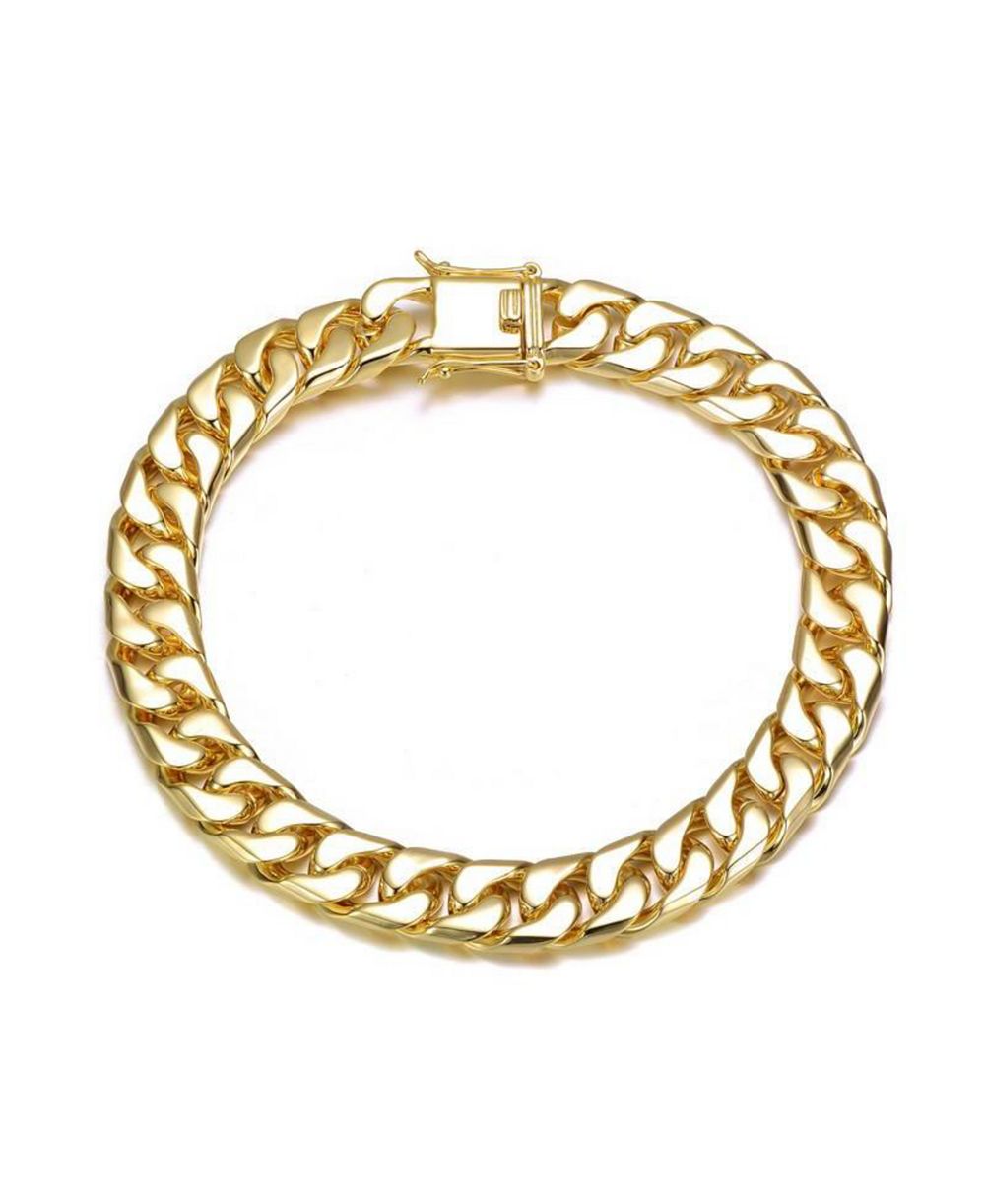 Мужской браслет Rachel Glauber Timeless 14K Gold Plated Curb Link Chain