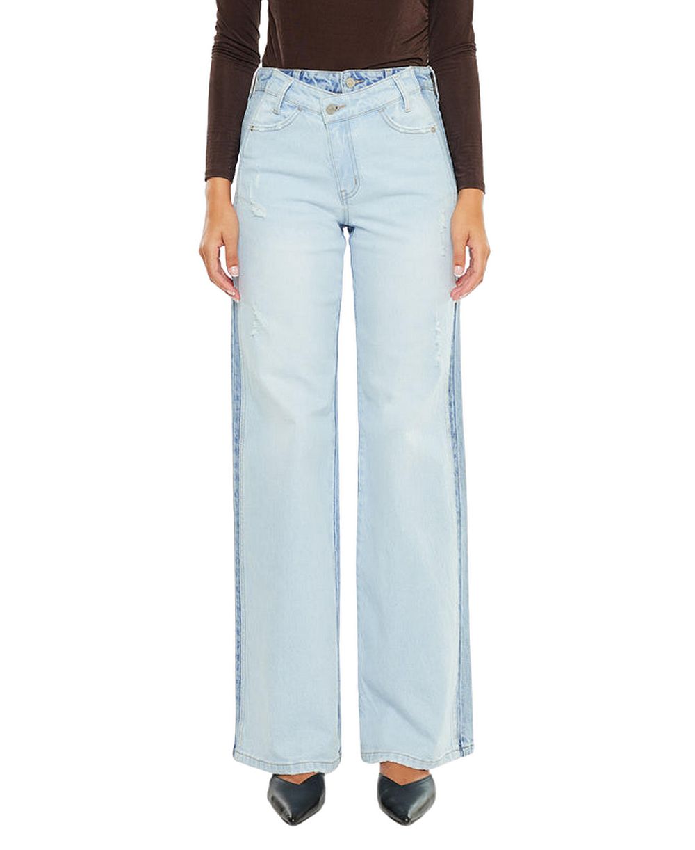 KanCan Women's Clara High Rise Wide-Leg Jeans