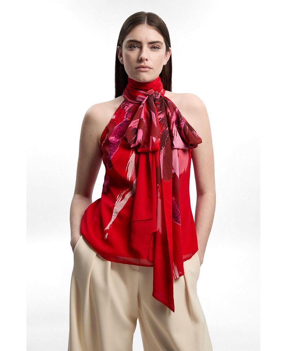 Женский топ Karen Millen Sleeveless Tie Neck