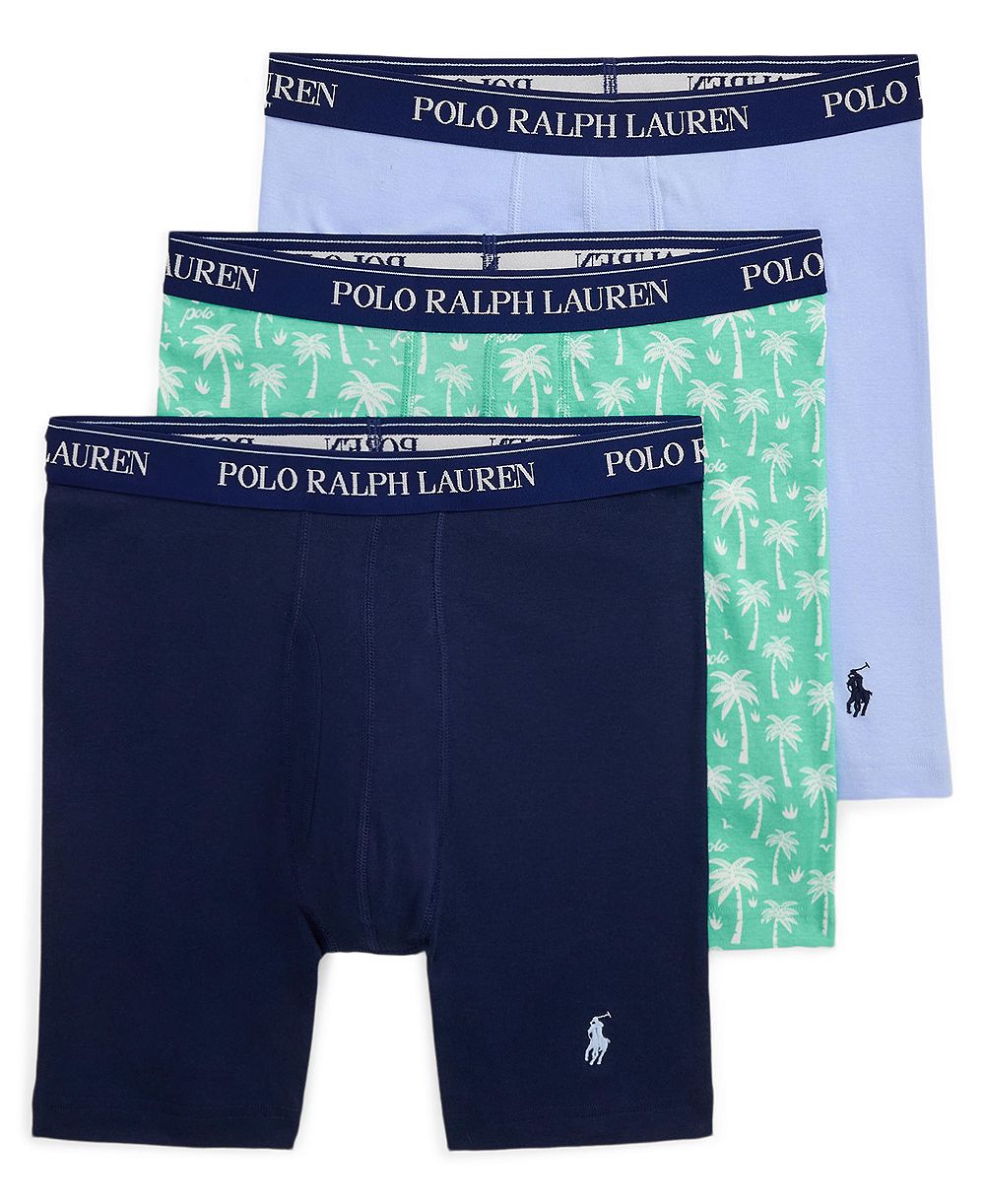 Polo Ralph Lauren Men's Classic Cotton Knit Boxer Briefs , 3-Pack Set