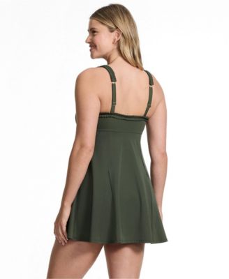 Женское пляжное платье Lands' End Tugless Pleated Ruffle