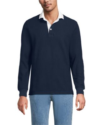 Lands' End Men's Long Sleeve Honeycomb Pique Rugby