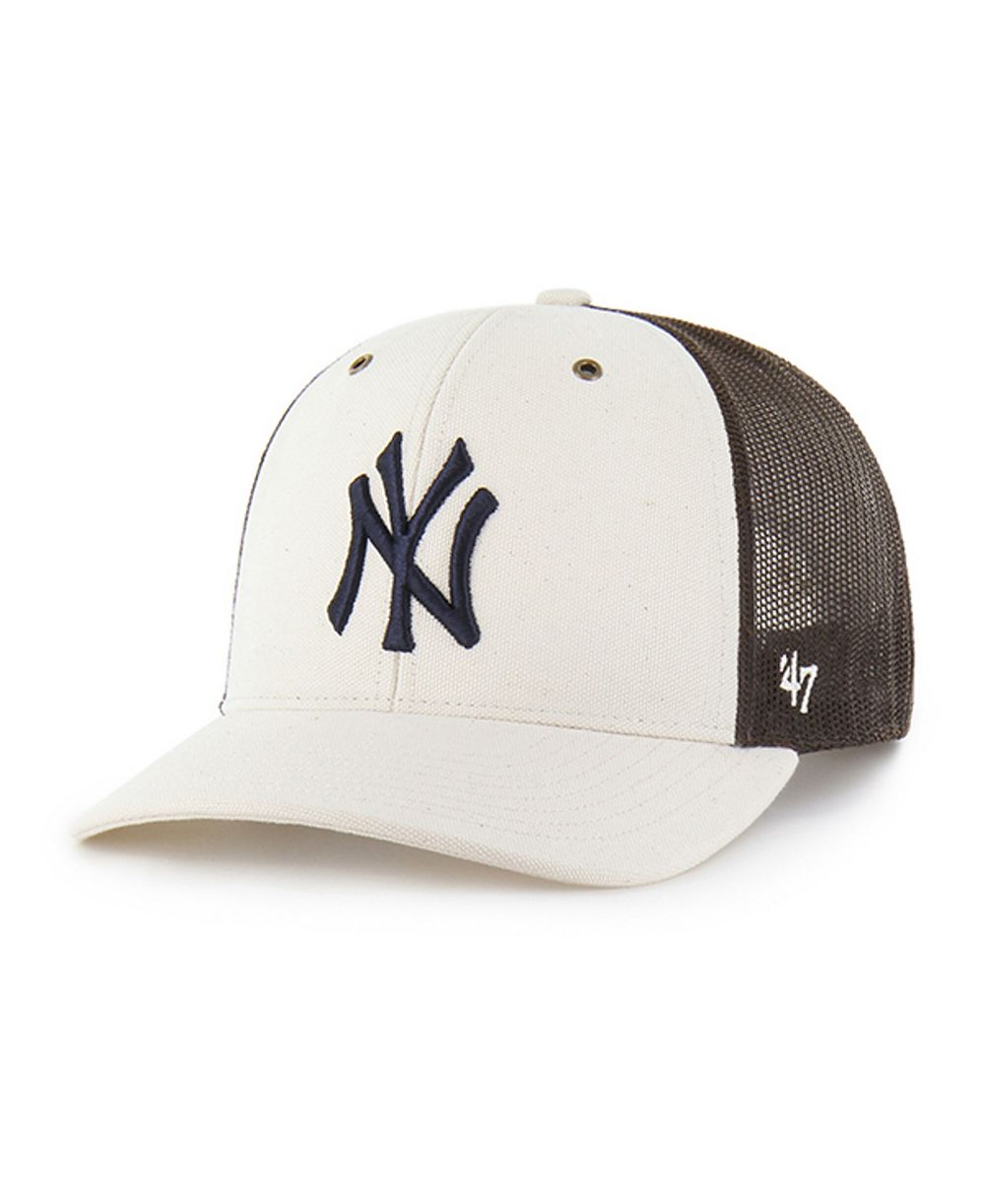Мужская кепка Carhartt x '47 Natural/Brown New York Yankees Undyed Trucker Adjustable
