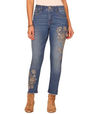 Женские джинсы Democracy Ab Solution High-Rise Floral Embroidery Ankle