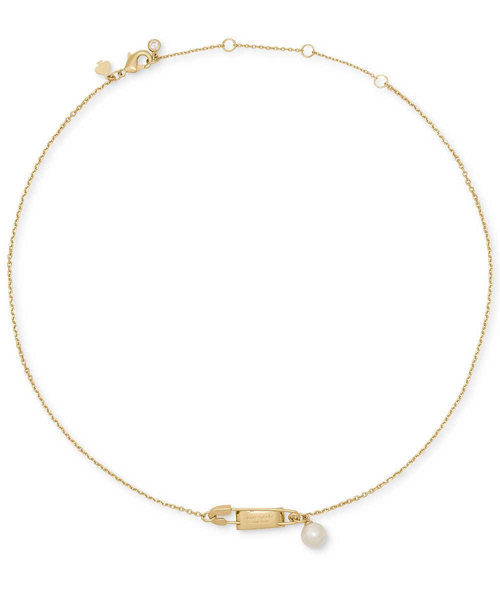 kate spade new york Glass Imitation Pearl Sam Tag Pendant Necklace