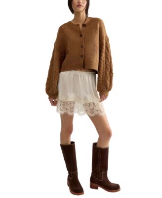 Free People женский укороченный кардиган с круглым вырезом Thistle