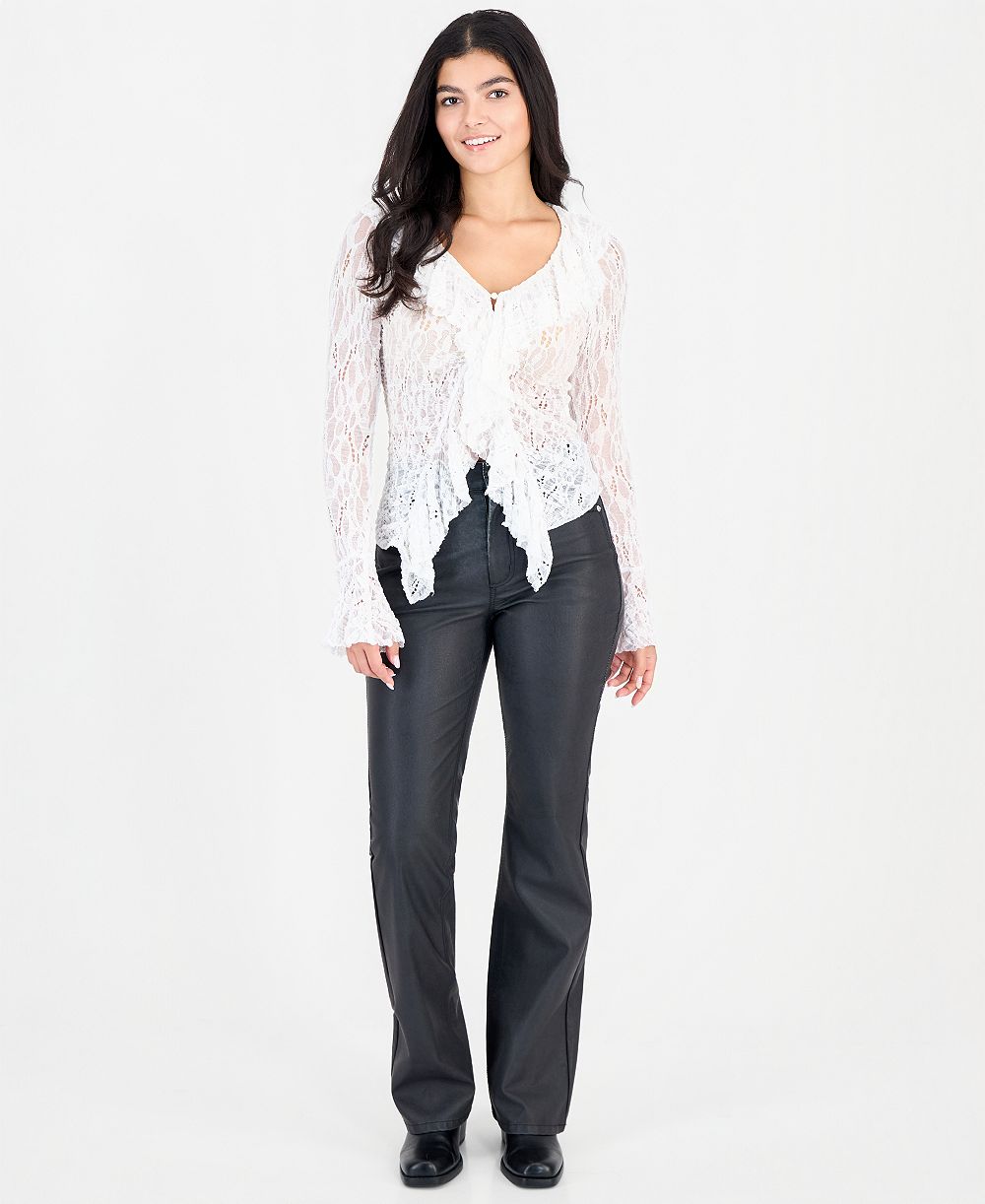 Free People Women's Double Knot High-Waisted Bootcut Faux Leather Pants