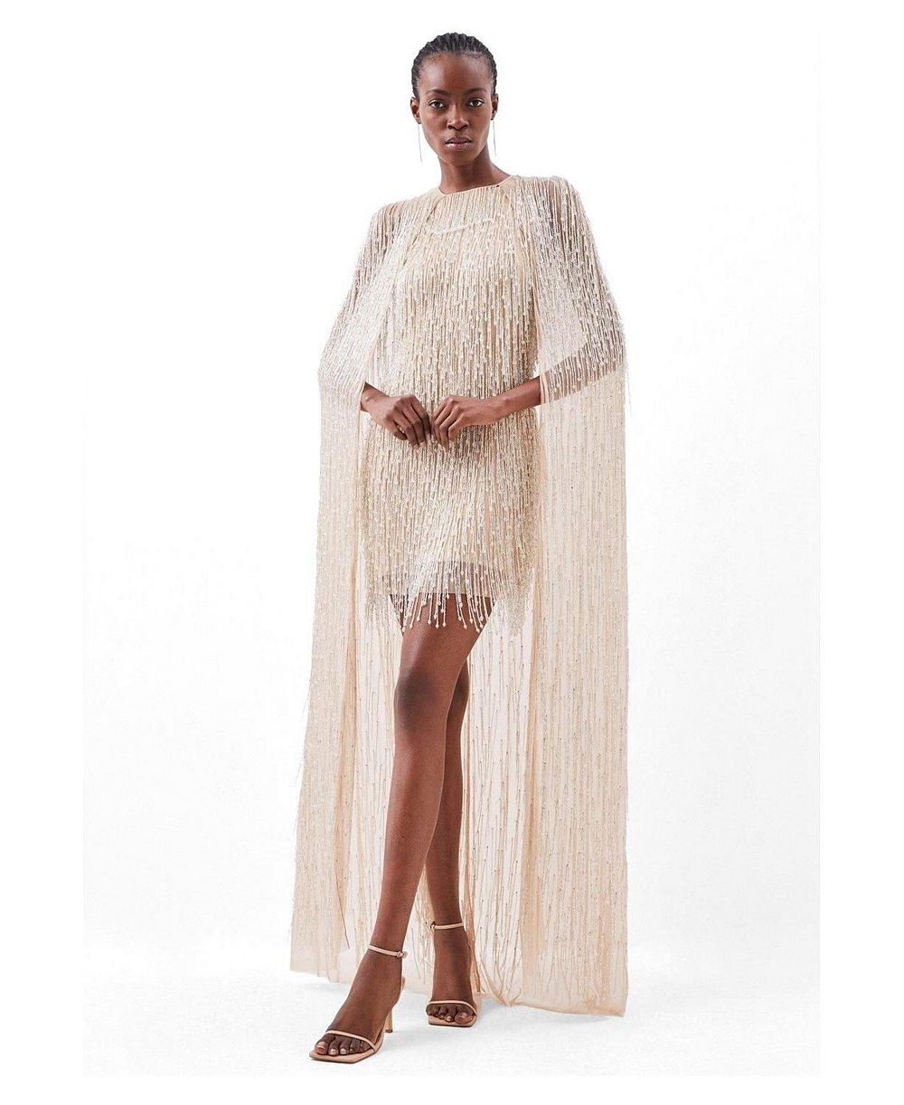 Женское мини-платье Karen Millen Fringe Cape
