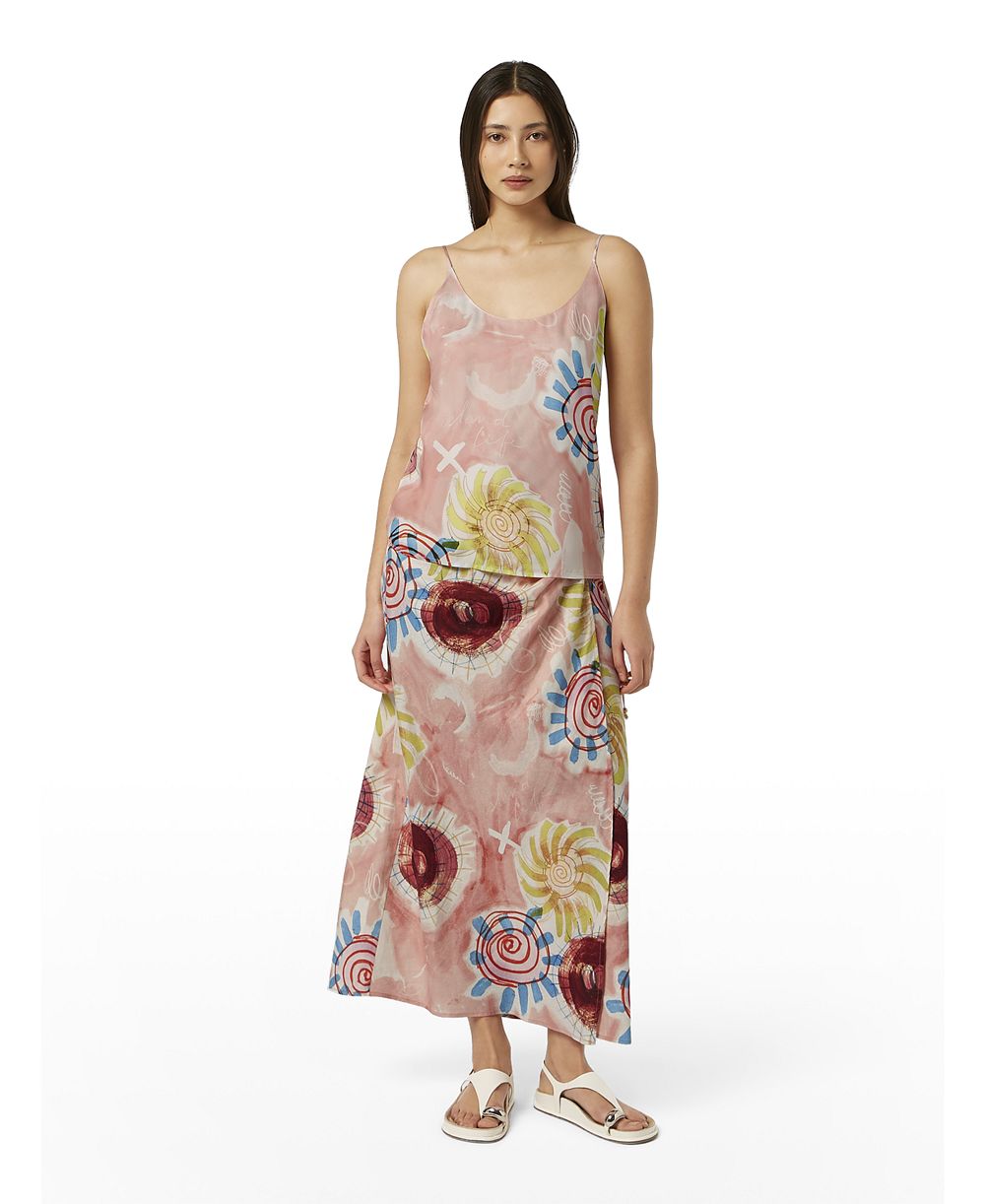 SCOTCH & SODA Women's Linen Blend Printed Wrap Skirt