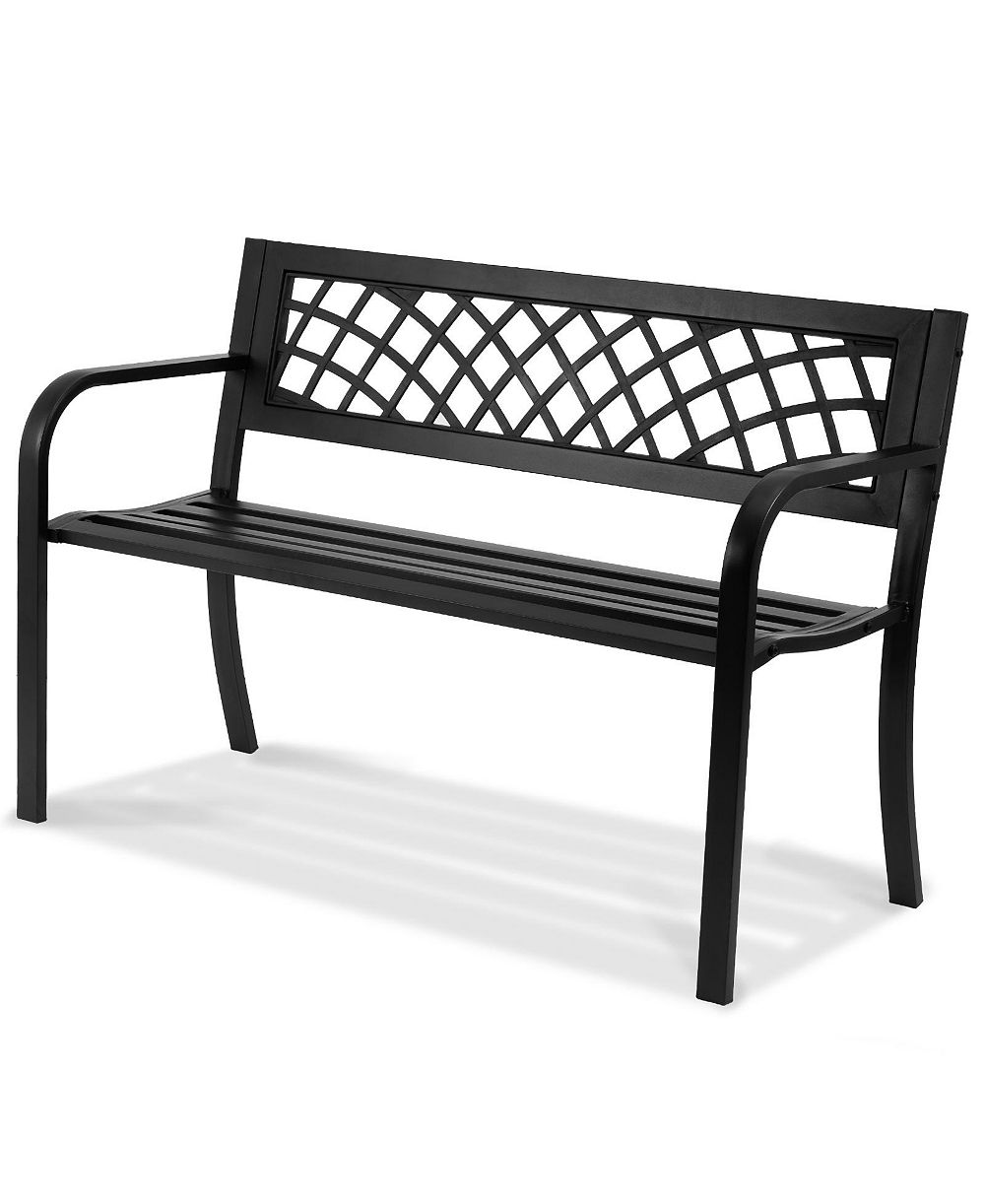 VEVOR Outdoor Bench 46 in Metal Garden Bench 480 lbs Park Patio Yard Porch Bench