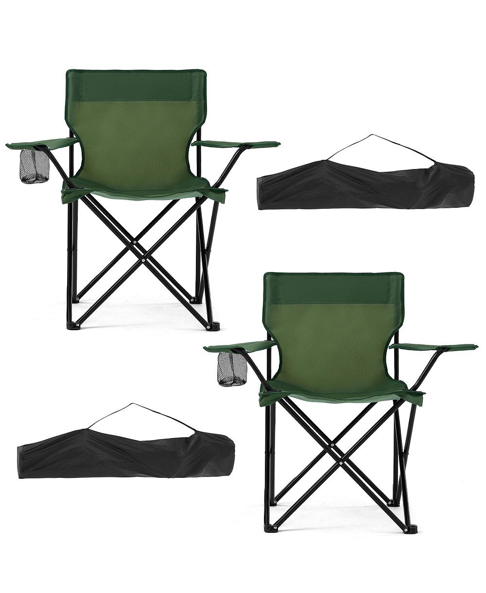 AOFAR 2pack Camping Chairs Oversized Heavy Duty Padded Folding Cooler
