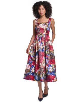 Женское миди-платье KARL LAGERFELD PARIS Printed Satin Drop Waist