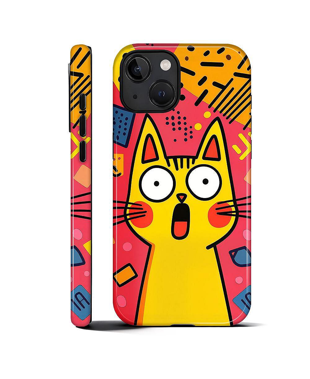 Gonez чехол для iPhone 15 противоударный с принтом Funny Cat Art