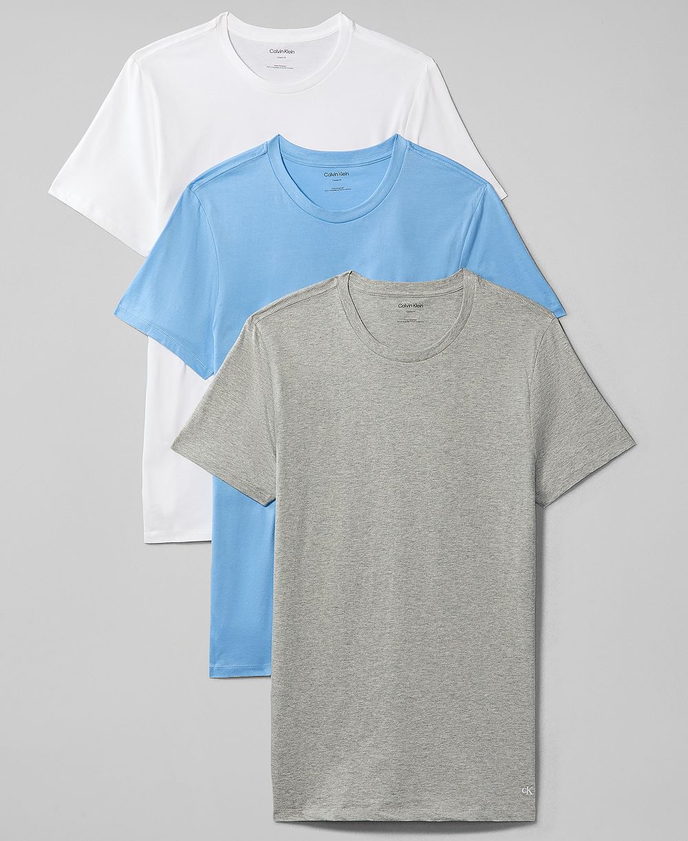 Мужские хлопковые футболки Calvin Klein Men's 3-Pack Classics Crewneck