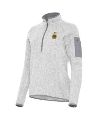 Antigua Women's Heather Gray Argentina National Team Fortune Half-Zip Pullover Jacket