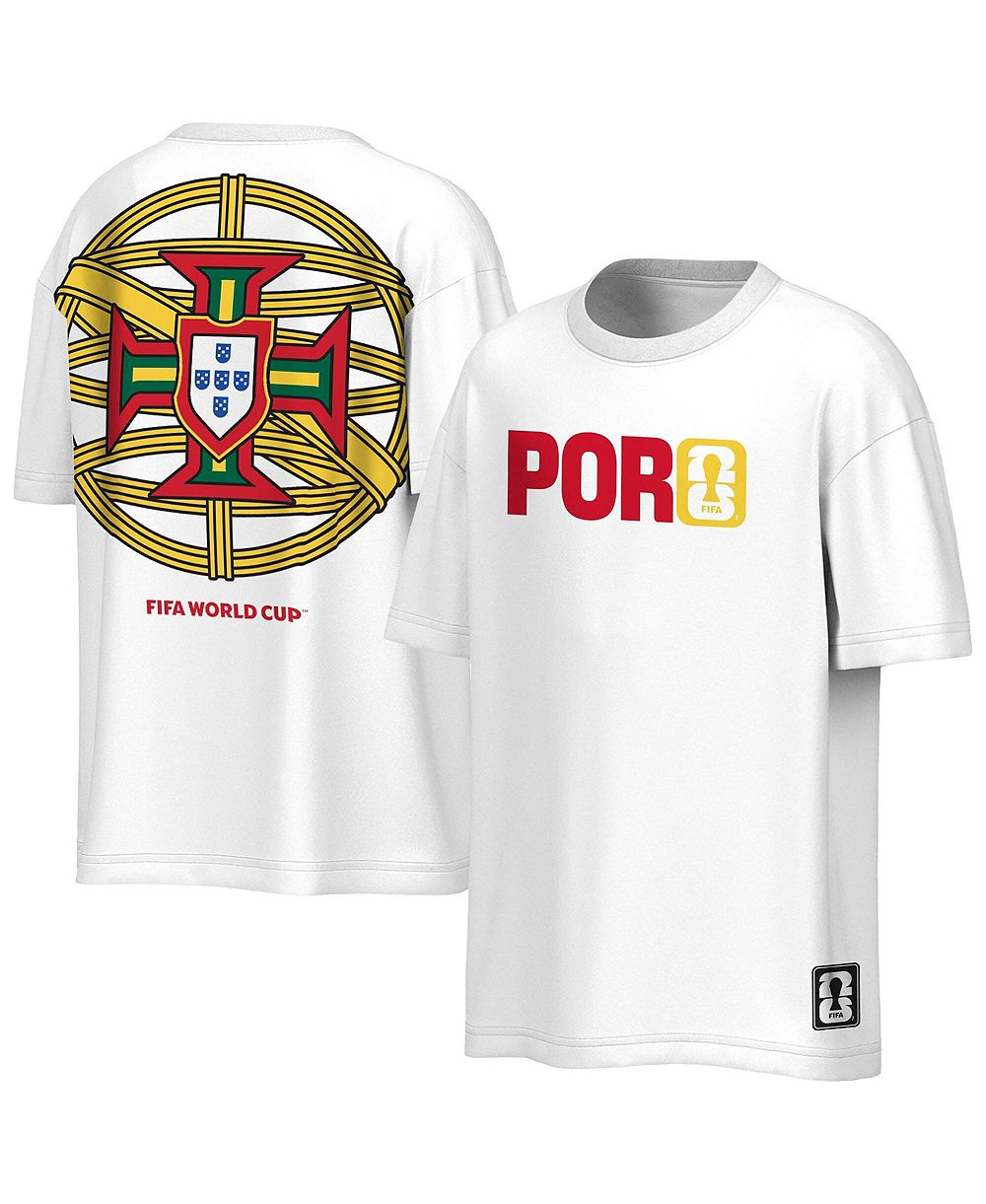 Outerstuff Men's White Portugal National Team FIFA World Cup 2026 Livery Oversized 2-Hit T-Shirt