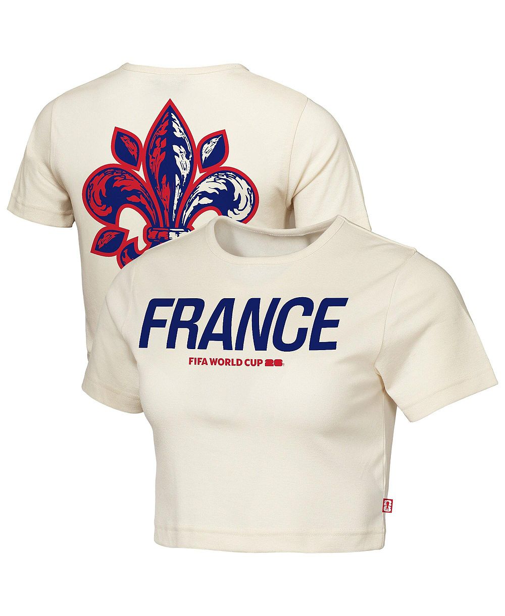 Outerstuff Women's Natural France FIFA World Cup 2026 Elote Squad Cropped T-Shirt