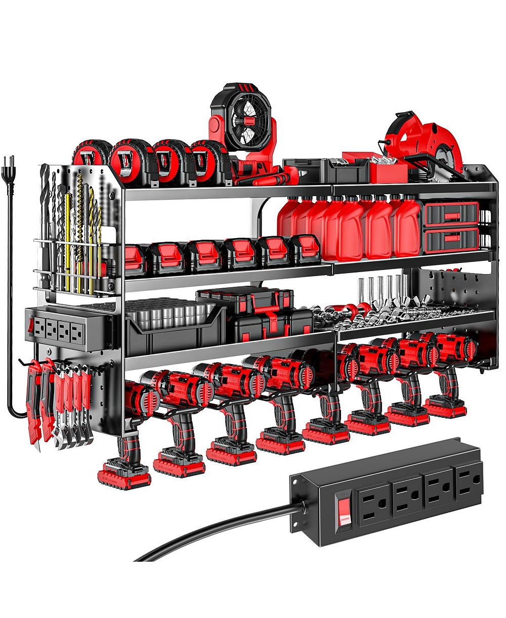 XDOVET Power Tool Organizer Wall Mount Charging Station Metal Drill Holder