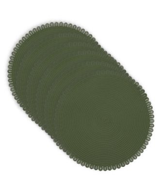 Dainty Home Chantilly 15" Round Woven Placemats Set of 6 - Durable, Reversible and Non-Slip Table Mats