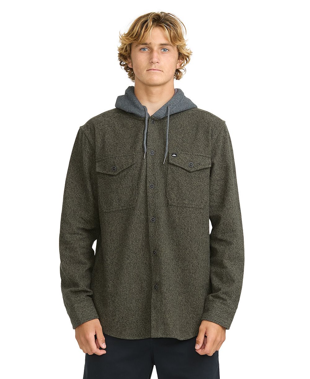 Мужская фланелевая рубашка с капюшоном в елочку Delton от Quiksilver