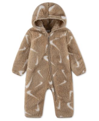 Nike Baby Boys' and Baby Girls' Hooded Printed High-Pile Fleece Coverall