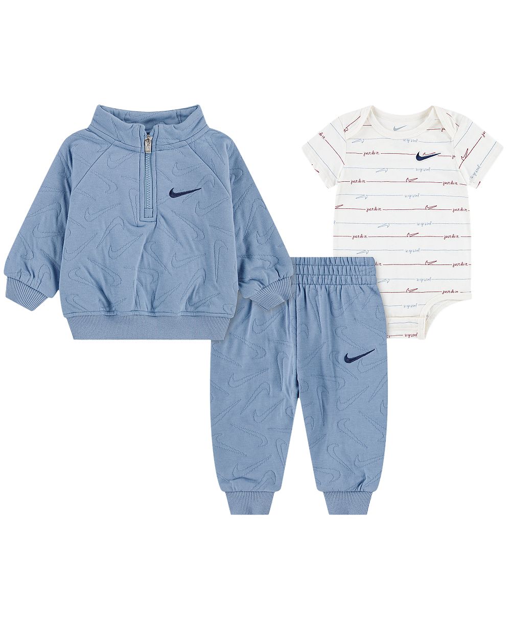 Nike Детский комплект из трех предметов: кофта на молнии, боди и брюки