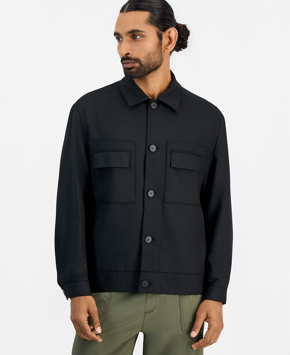 HUGO by Hugo Boss Men's Juliano Slim-Fit Twill Pleated-Back Jacket
