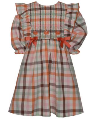 Bonnie Jean Girls' 2T-6X Long-Sleeve Plaid Dress