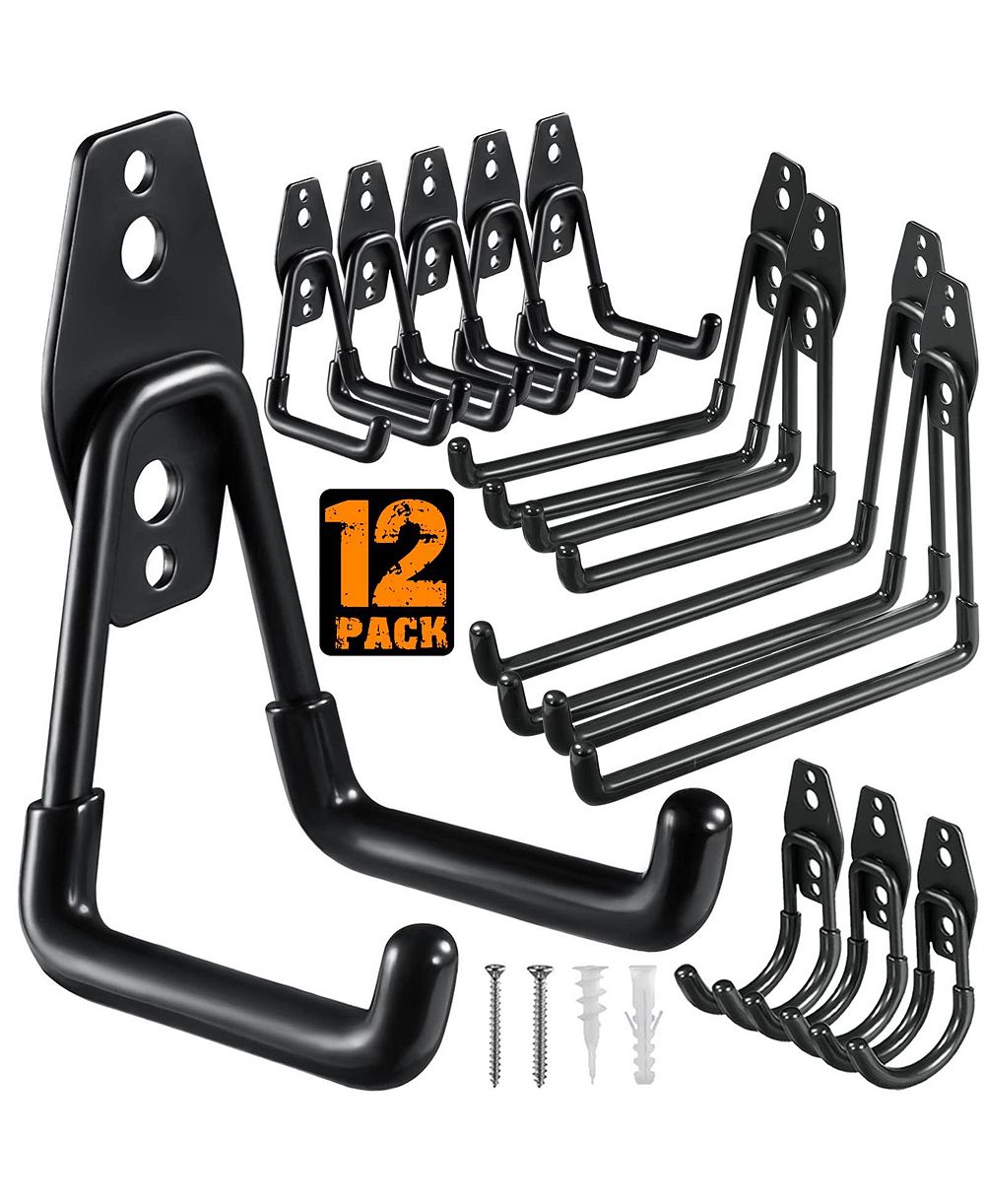 XDOVET Heavy Duty Steel Wall Mount Organizer for Tools Ladders Hose Bikes Ropes Bulk Items