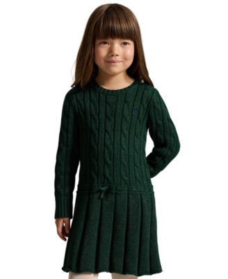 Polo Ralph Lauren Детское платье-свитер из металлического кабельного хлопка, размеры 2T-6X