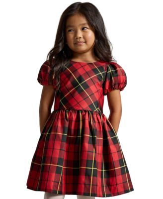 Polo Ralph Lauren Детское платье из тафты в клетку с коротким рукавом, размеры 2T-6X